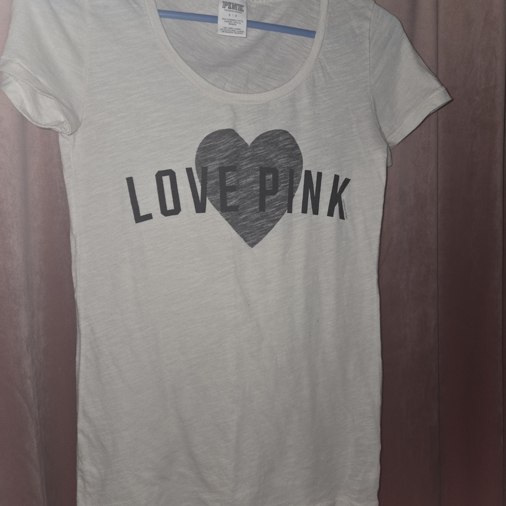Y2K Victoria's Secret White Tee with Black Print